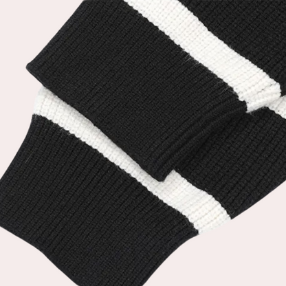 LARS | Stylowy męski sweter w paski z zamkiem