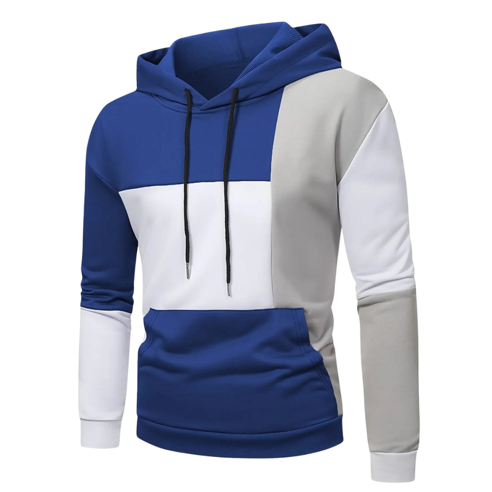 DANIEL | Męski kolorblockowy sweter z kapturem