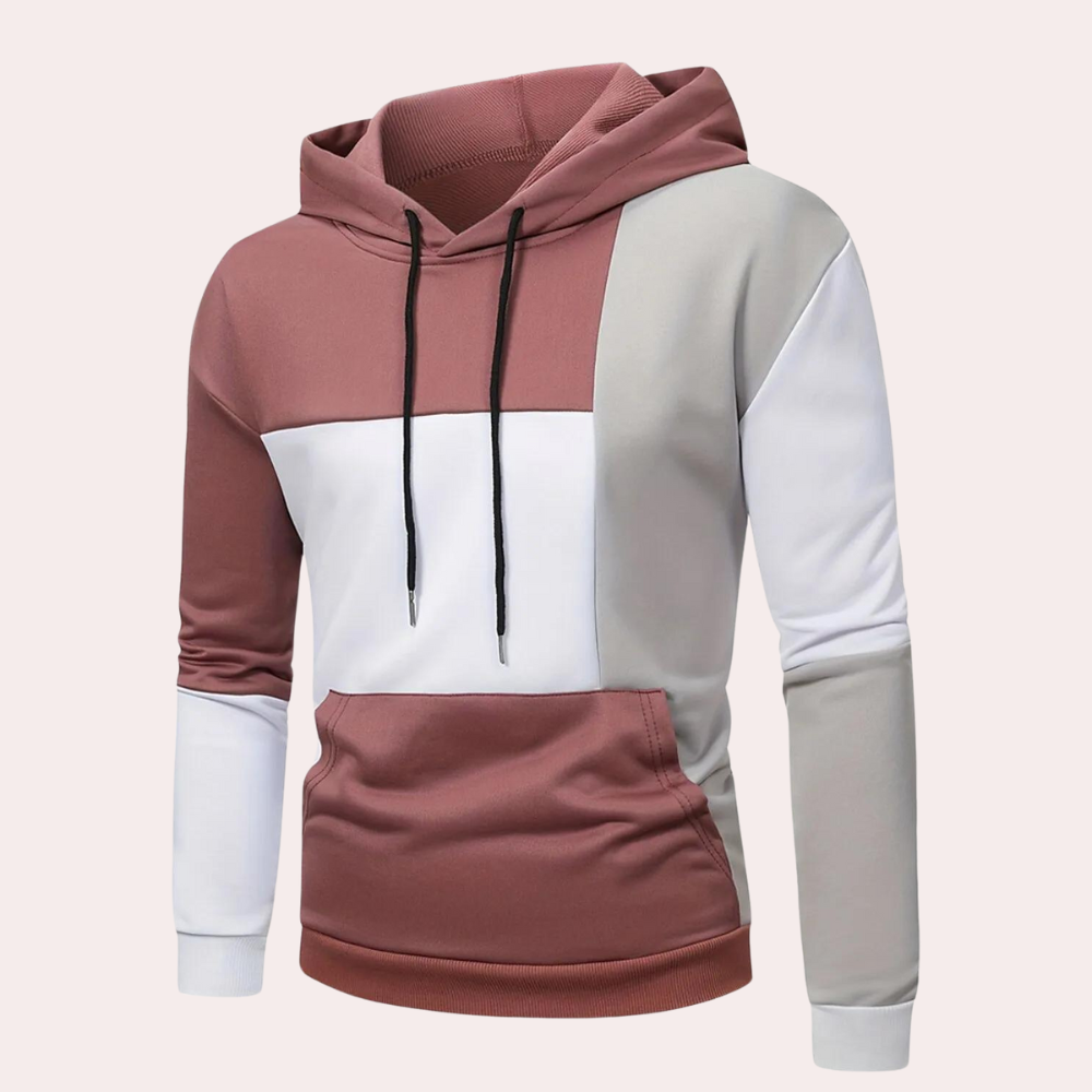 DANIEL | Męski kolorblockowy sweter z kapturem