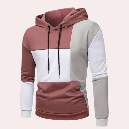 DANIEL | Męski kolorblockowy sweter z kapturem