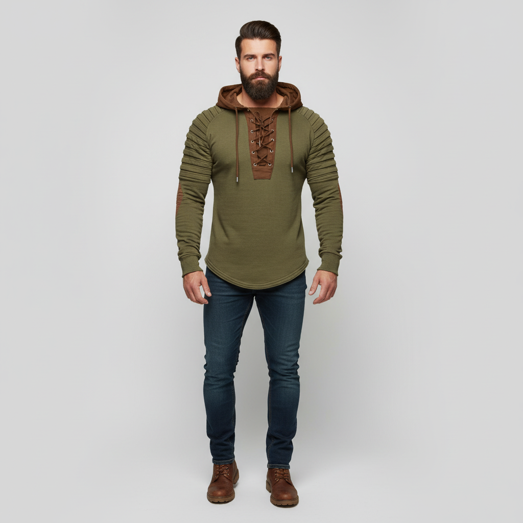 TOBIAS - Męska Bluza z Kapturem i Regulowanymi Sznurkami