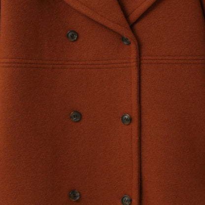 JADE PL. | Podwójnie Zapięty Długi Płaszcz Wełniany dla Kobiet