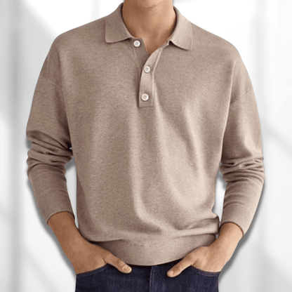 LEONARDO - Męski Polo Pullover