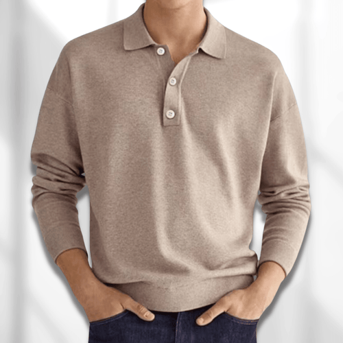 LEONARDO - Męski Polo Pullover