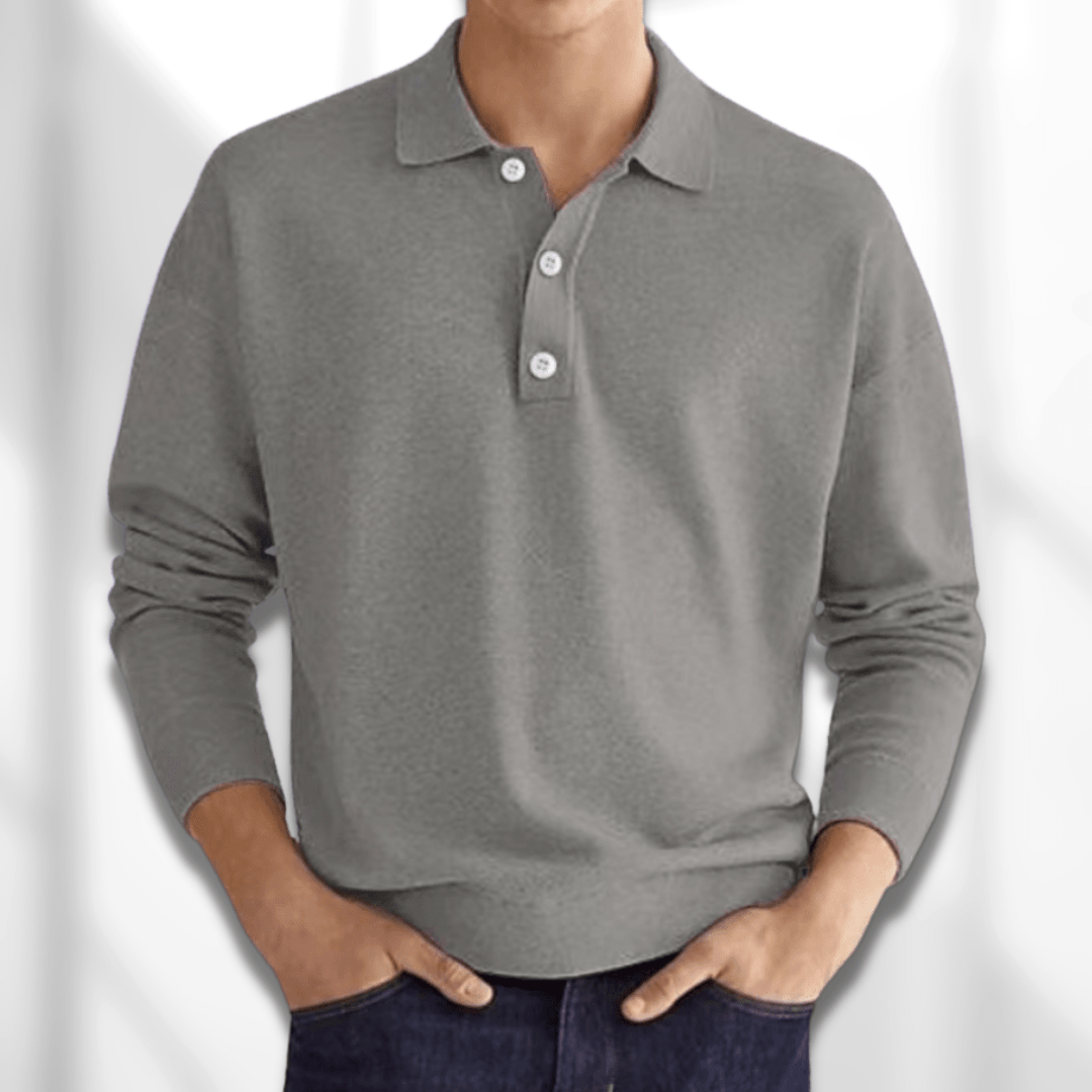 LEONARDO - Męski Polo Pullover