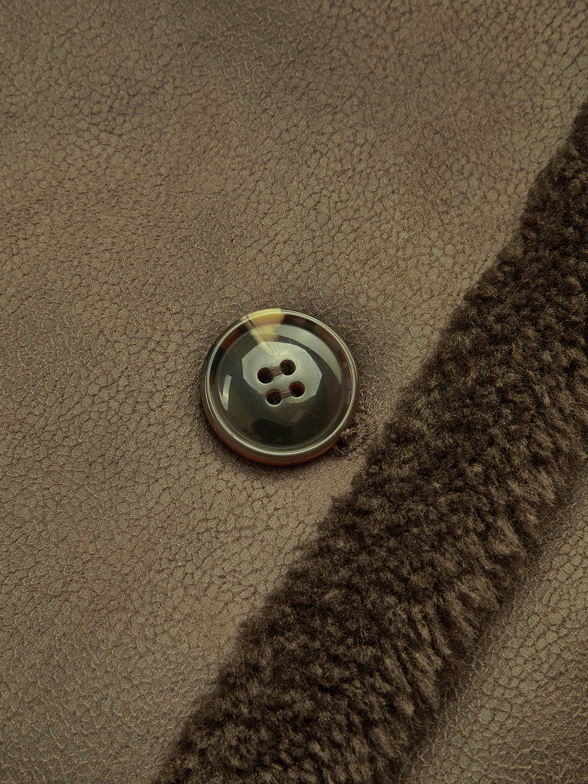 Violette | Dwuwarstwowy Płaszcz z Fleece i Ekoskóry