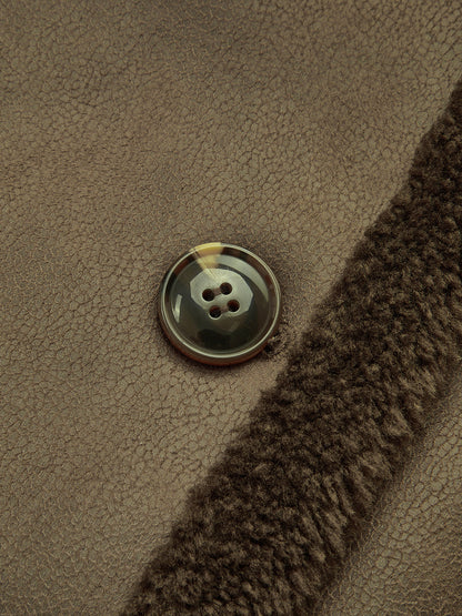 Violette | Dwuwarstwowy Płaszcz z Fleece i Ekoskóry