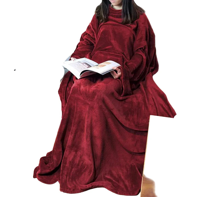 Komfortowy Koc z Kieszenią Kangurka dla Entuzjastów Relaksu