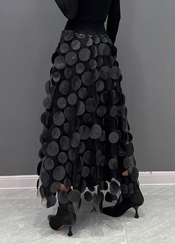 Aurelia | Elegancka Spódnica w Groszki z Tulle Patchwork