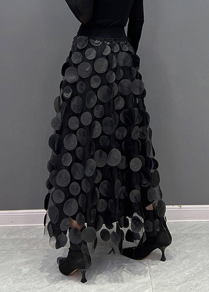 Aurelia | Elegancka Spódnica w Groszki z Tulle Patchwork