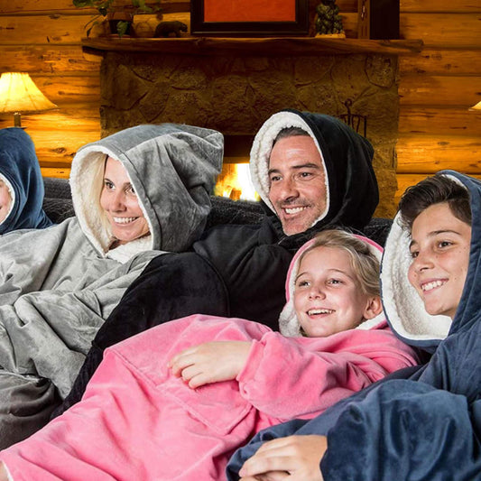 Fleeceowy Koc z Kapturem - Doskonały na Zimowe Wieczory