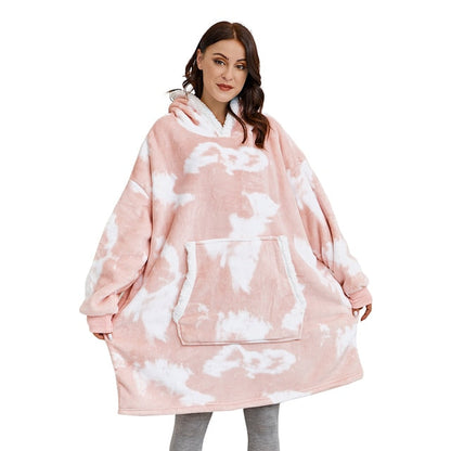 Fleeceowy Koc z Kapturem - Doskonały na Zimowe Wieczory