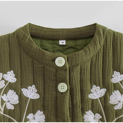 LIV - Zielona Kamizelka w Kwiaty