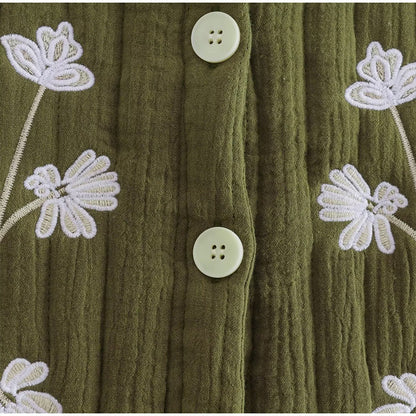 LIV - Zielona Kamizelka w Kwiaty