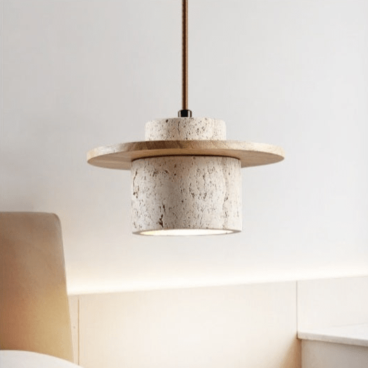 Lampa wisząca z trawertynu - Naturalny luksus od StoneGlow