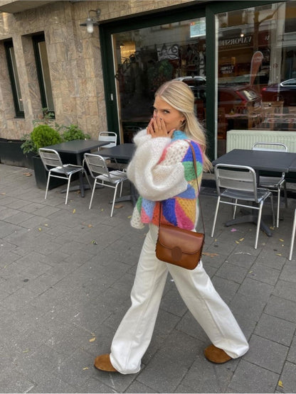 Lotte | Kardigan w kolorowy patchwork