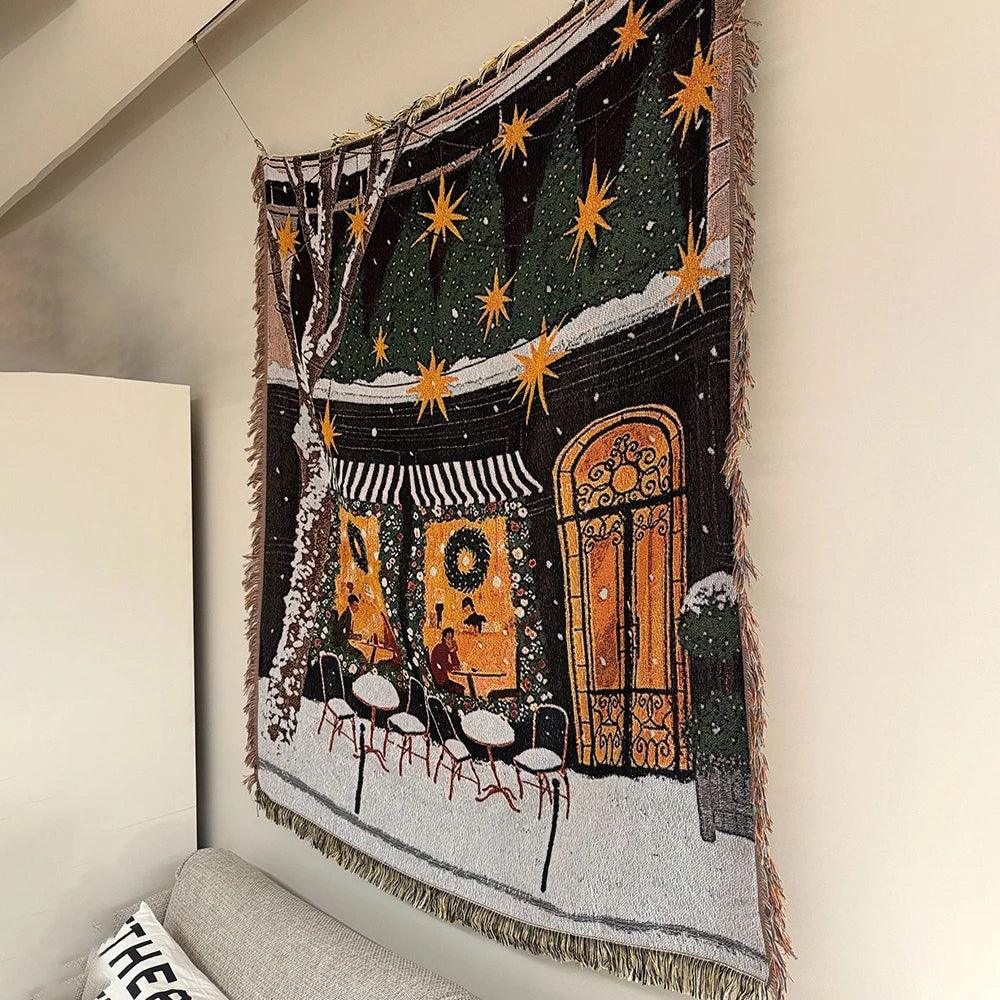 Miękki Polarowy Koc Świąteczny z Motywem Dziadka do Orzechów – Doskonały do Dekoracji i na Zimowe Wieczory