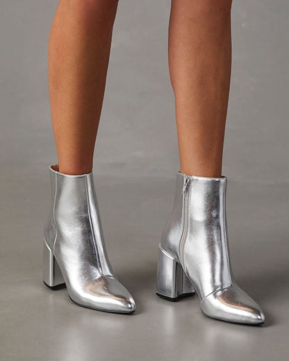 Eva | Kobiece botki na solidnych obcasach