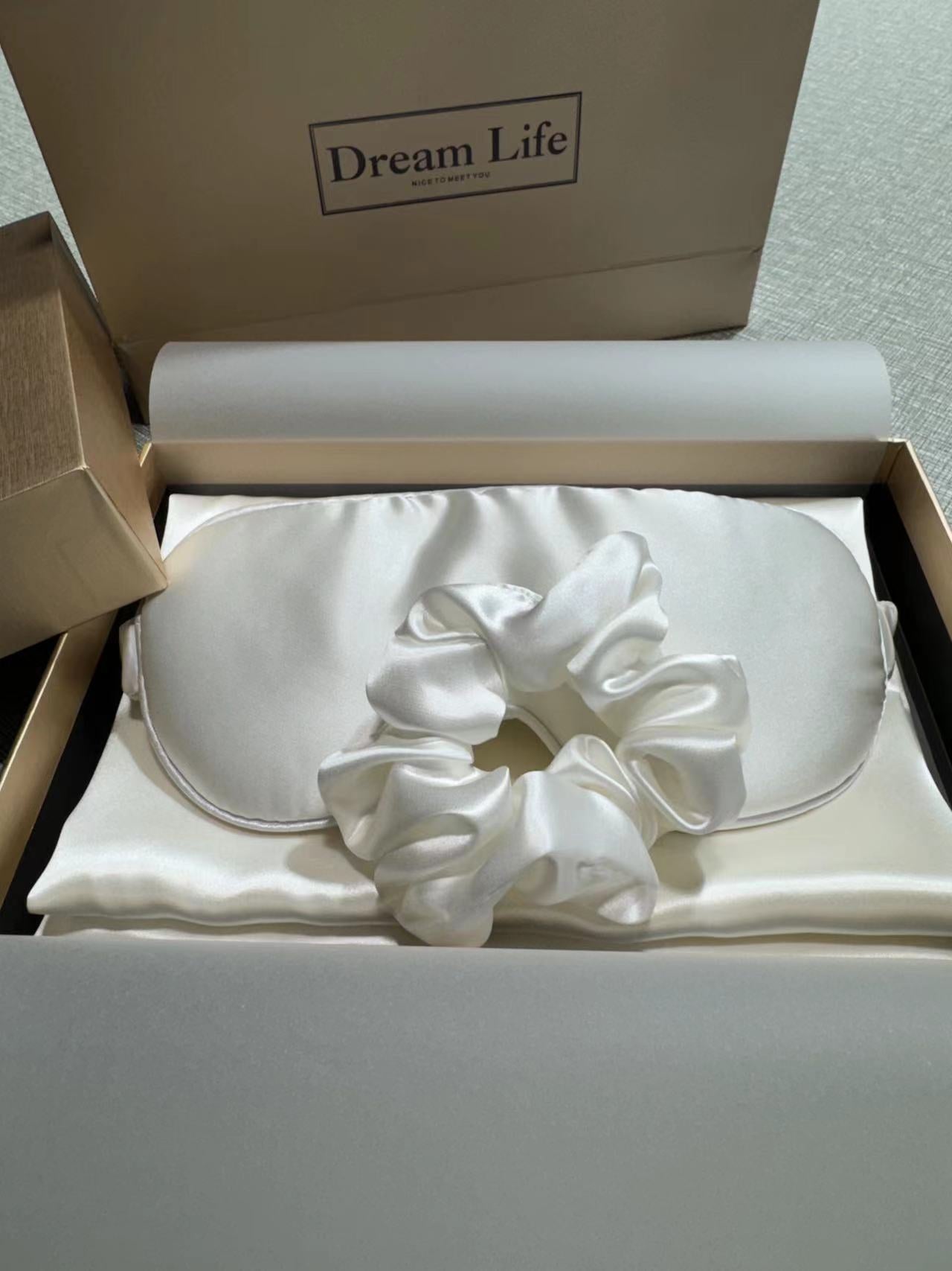 PureSilk - 4-częściowy zestaw jedwabny delikatny dla skóry (poduszka z ukrytym zamkiem błyskawicznym)