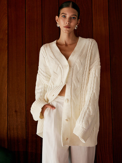 Aliyah | Elegancki Oversized Sweter z Plecionkami