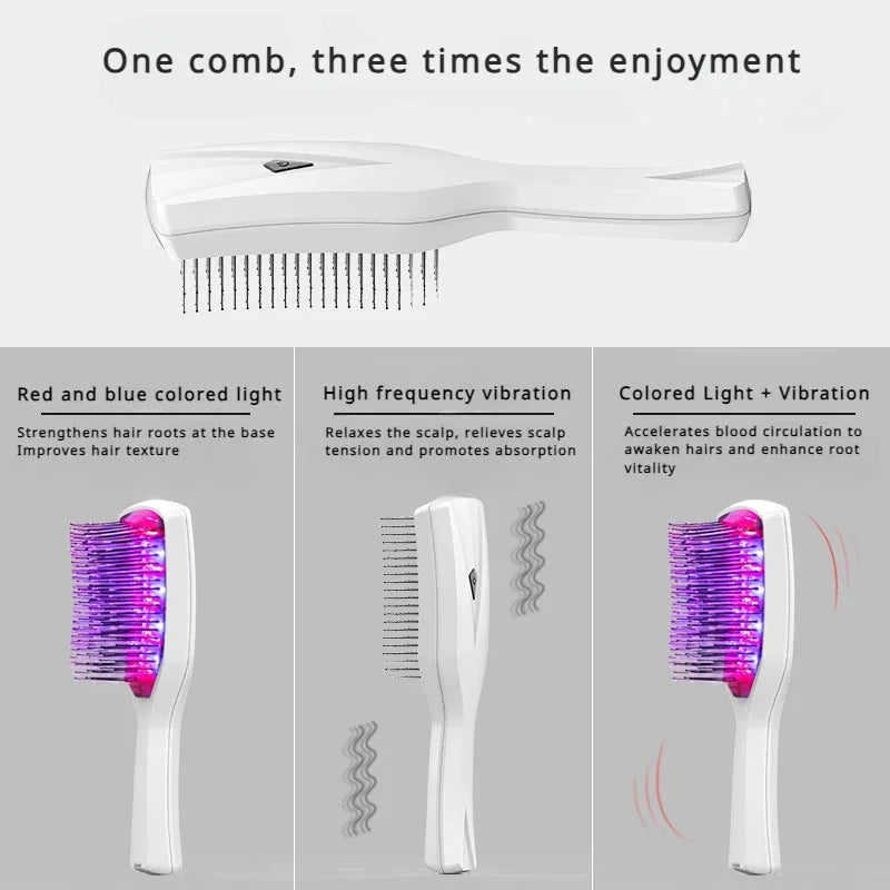 RelaxGlow – LED Infrared Massage Comb for Hair and Scalp Therapy