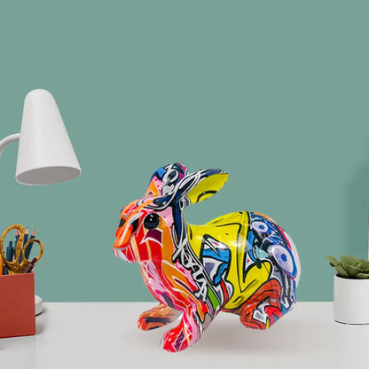 Graffiti Królik - Kolorowa Dekoracja Wnętrz