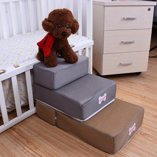 Ułatwiony dostęp dla Twojego pupila - Dwupoziomowa drabinka dla zwierząt z antypoślizgowym wykończeniem - Komfortowe wspinanie