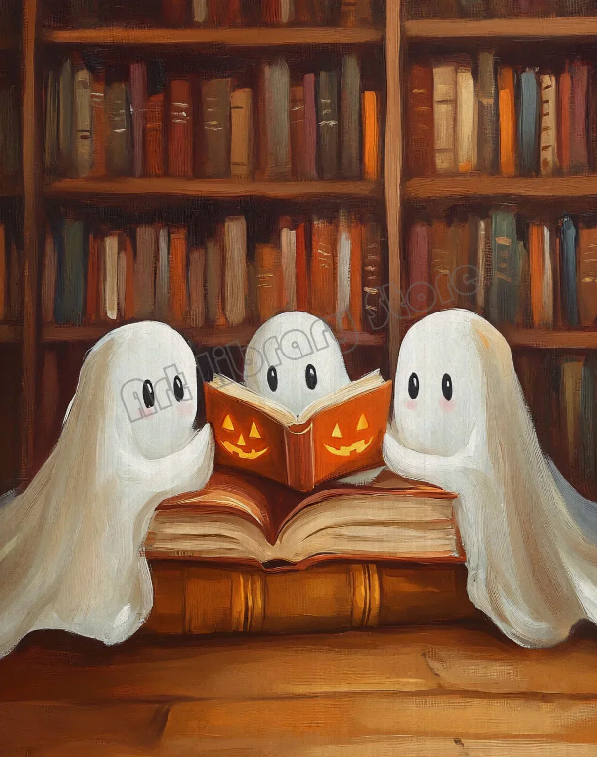 Zestaw plakatów Halloween z dyniami, duszkami i kotami — dekoracje ścienne na jesień