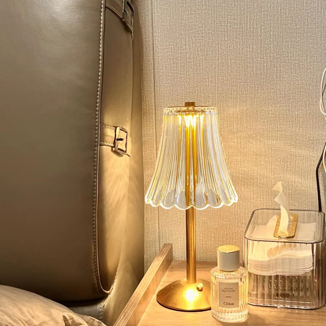 BrillianceGlow USB Rechargeable LED Retro Table Lamp