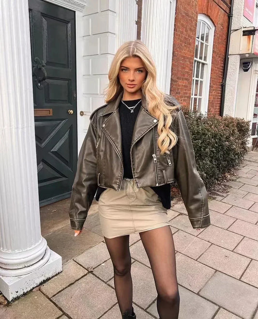 Lotte | Elegancka Vintage Skórzana Kurtka