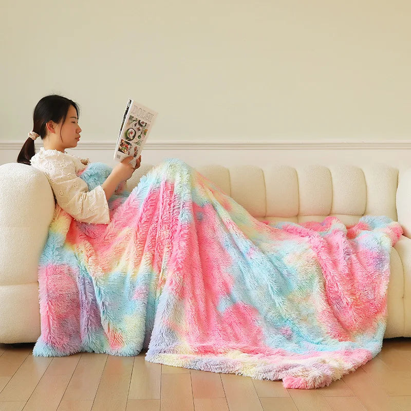 Ultra Miękki Koc z Imitacji Futra dla Luksusowego Relaksu