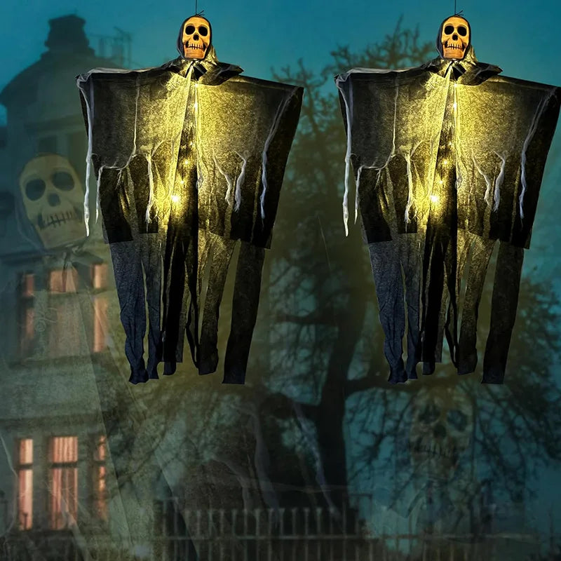 LED Wiszący Duch z Czaszką do Dekoracji Ogrodu i Domu na Halloween