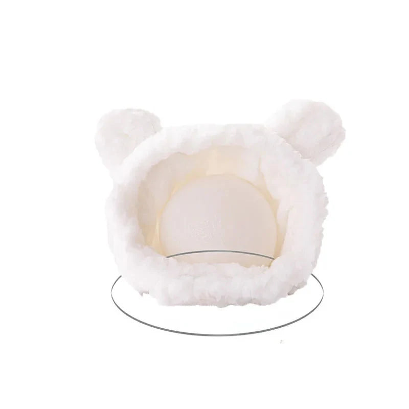 Ciepła Zimowa Czapka dla Zwierząt - Urocze Nakrycie Głowy Misia i Królika dla Psów i Kotów