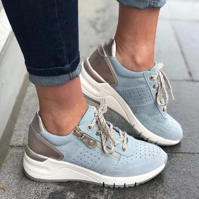 ZARA | Eleganckie damskie sneakersy na koturnie