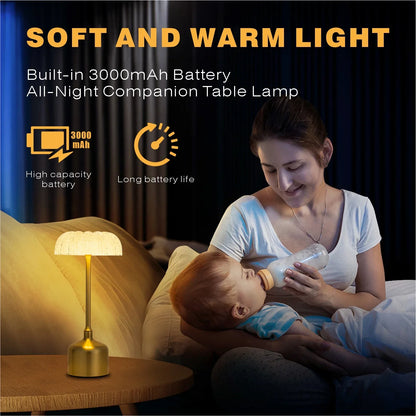 Bezprzewodowa Kryształowa Lampa Stołowa w Kształcie Kwiatu