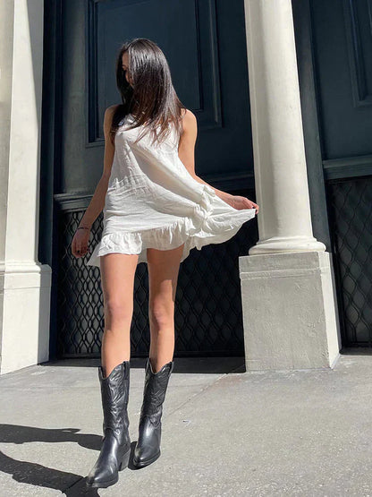 CAIT | Eleganckie metaliczne botki damskie