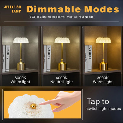 Bezprzewodowa Kryształowa Lampa Stołowa w Kształcie Kwiatu