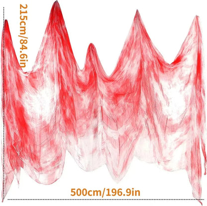 Czarna gaza dekoracyjna na Halloween — doskonała do ozdoby ścian, kominka i drzwi