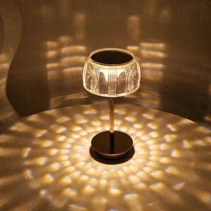 Złota Kryształowa Lampa Stołowa z Regulacją Jasności i Funkcją Ładowania