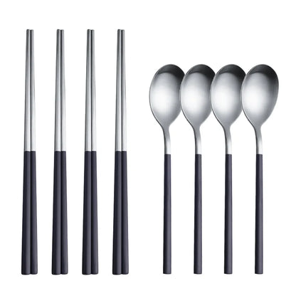 KoreaKlassiek | 8-Piece Cutlery Set with Spoons and Chopsticks
