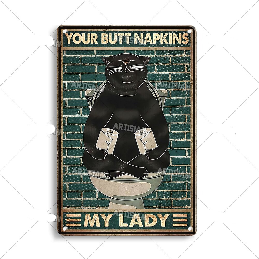 Artystyczny kot na metalowej płycie