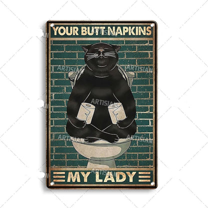 Artystyczny kot na metalowej płycie