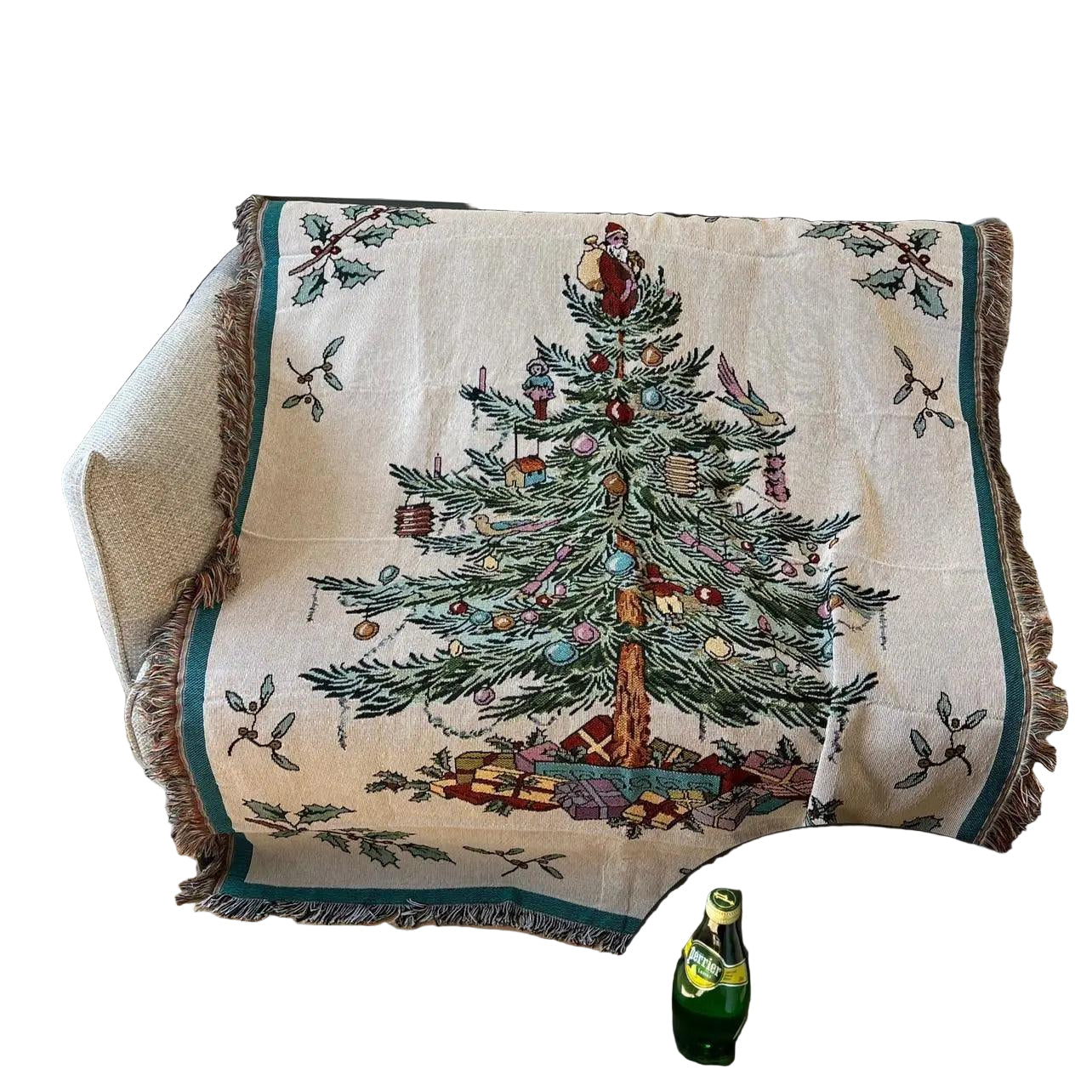 Świąteczny Koc z Wzorem Dziadka do Orzechów i Gwiazdek