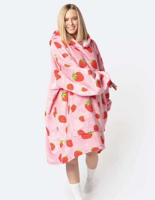 ICEY - Fleece Zimowy Koc z Kapturem