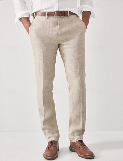 AARON | Stylowe Lnianie Spodnie dla Wsp współczesnego Mężczyzny