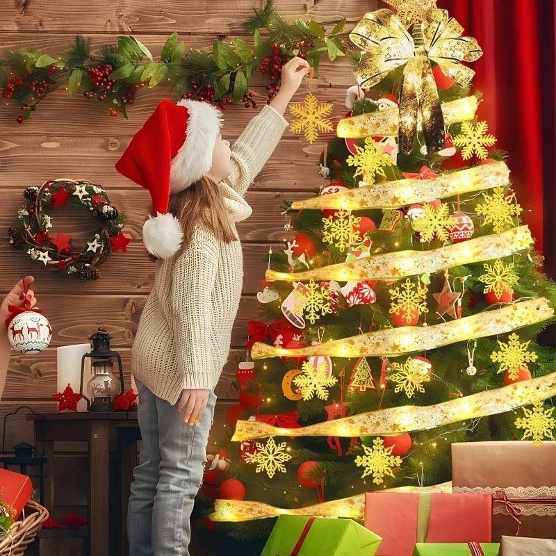 Elegancka LED Wstążka Świecąca - Dekoracja Choinkowa