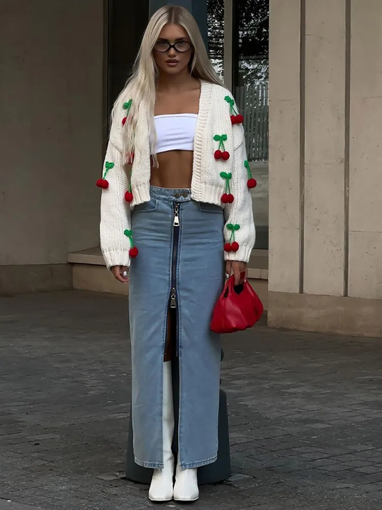 AMELIE | Uroczy wiśniowy sweter dla radosnego stylu