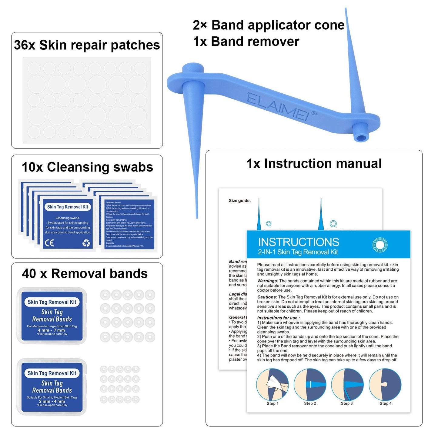 Zestaw do usuwania brodawek skórnych - 2-w-1 System ligacji silikonowej do bezpiecznego użytku w domu