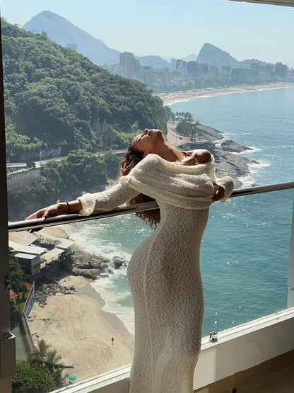 AMELIA – Maxi sukienka z odkrytymi ramionami dla kobiet