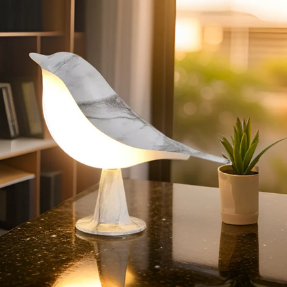Elegancka lampka LED w formie ptaka z dotykowym sterowaniem i funkcją aromaterapii - FeatherGlow
